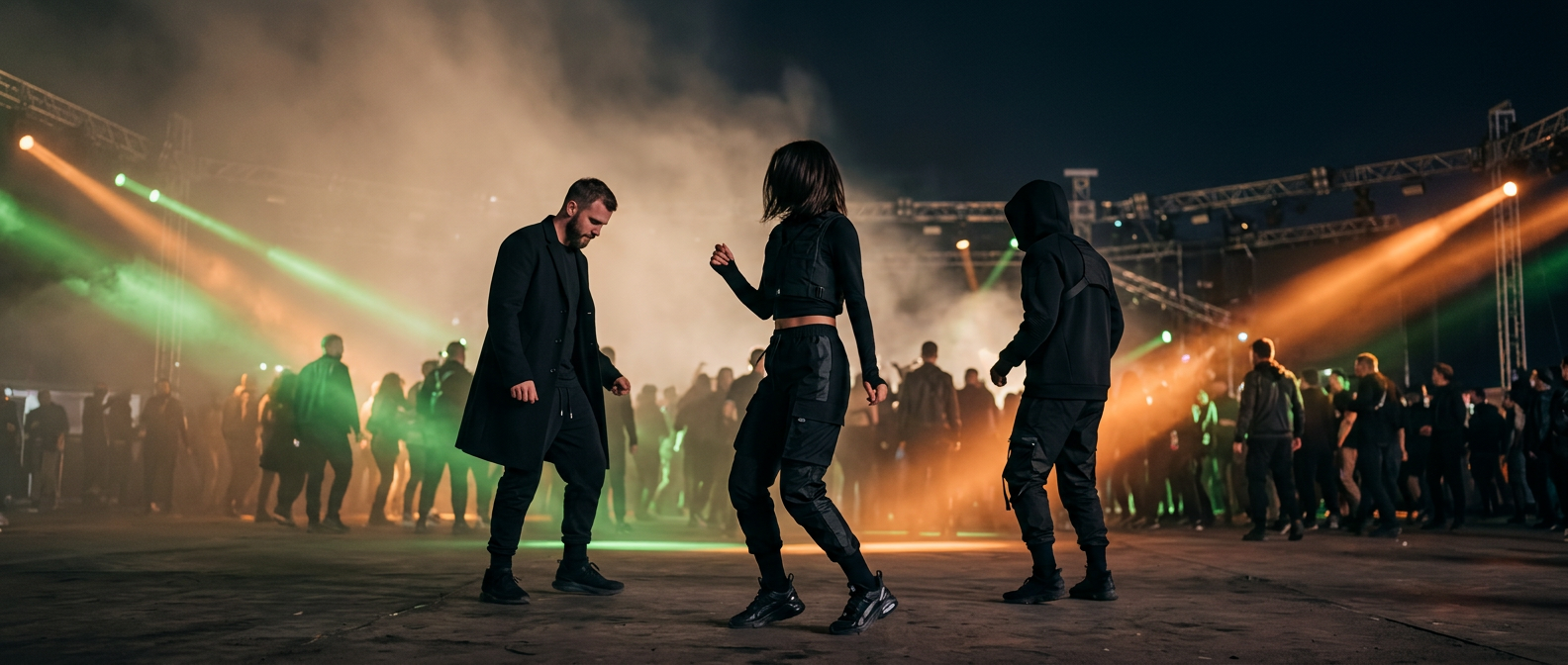 Techno-Festival-Outfit: der All-Black-Guide für den Floor