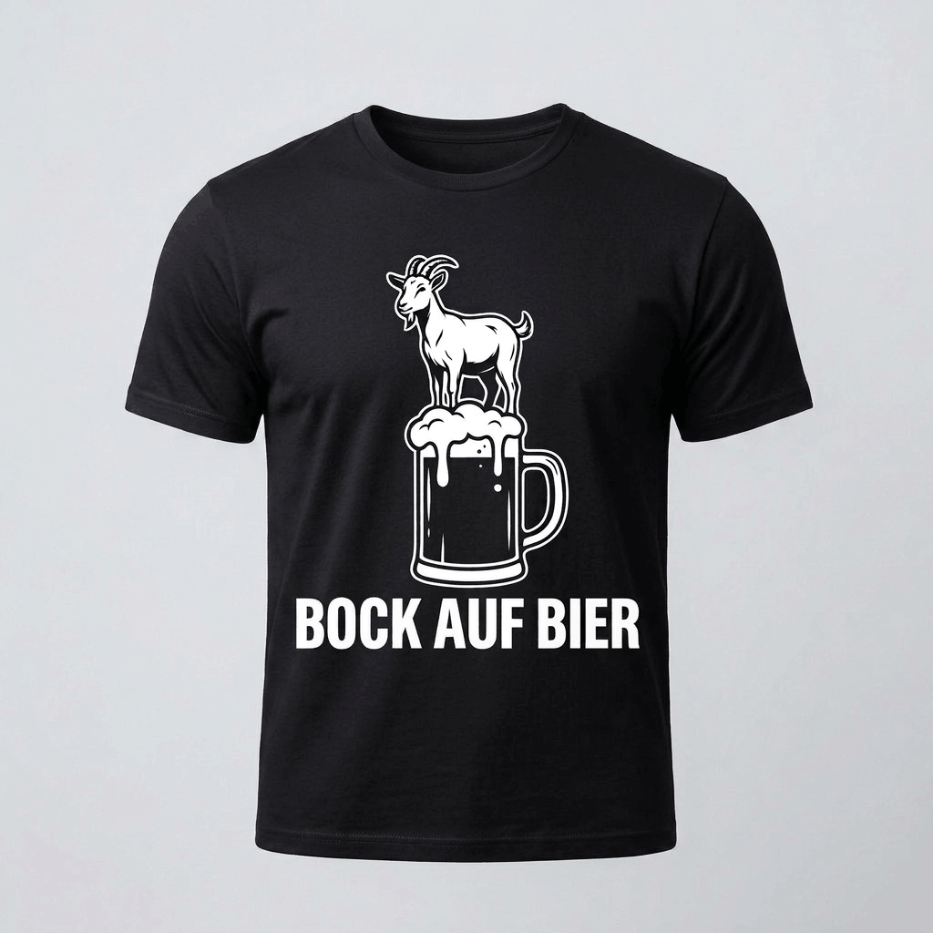 Bock auf Bier T-Shirt – Lustiges Bier Shirt mit Bock-Motiv