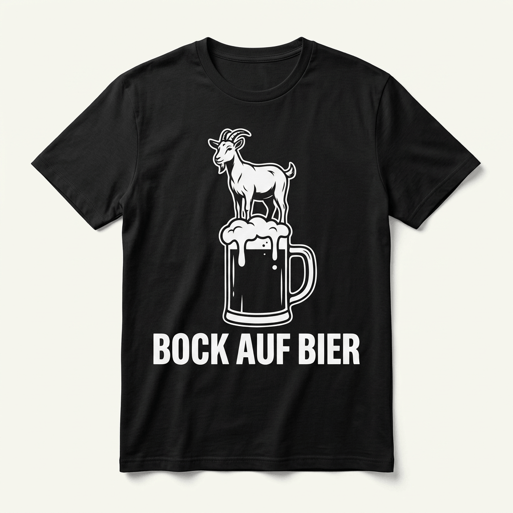 Bock auf Bier T-Shirt – Lustiges Bier Shirt mit Bock-Motiv