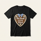 Schwarzes Mei Dirndl is in da Wäsch Shirt – lustiges Wiesn T-Shirt mit Edelweiß und Lebkuchenherz