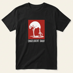 Schwarzes Engelbert Sauf Shirt – lustiges Saufshirt mit Strauß im roten Quadrat als Frontprint