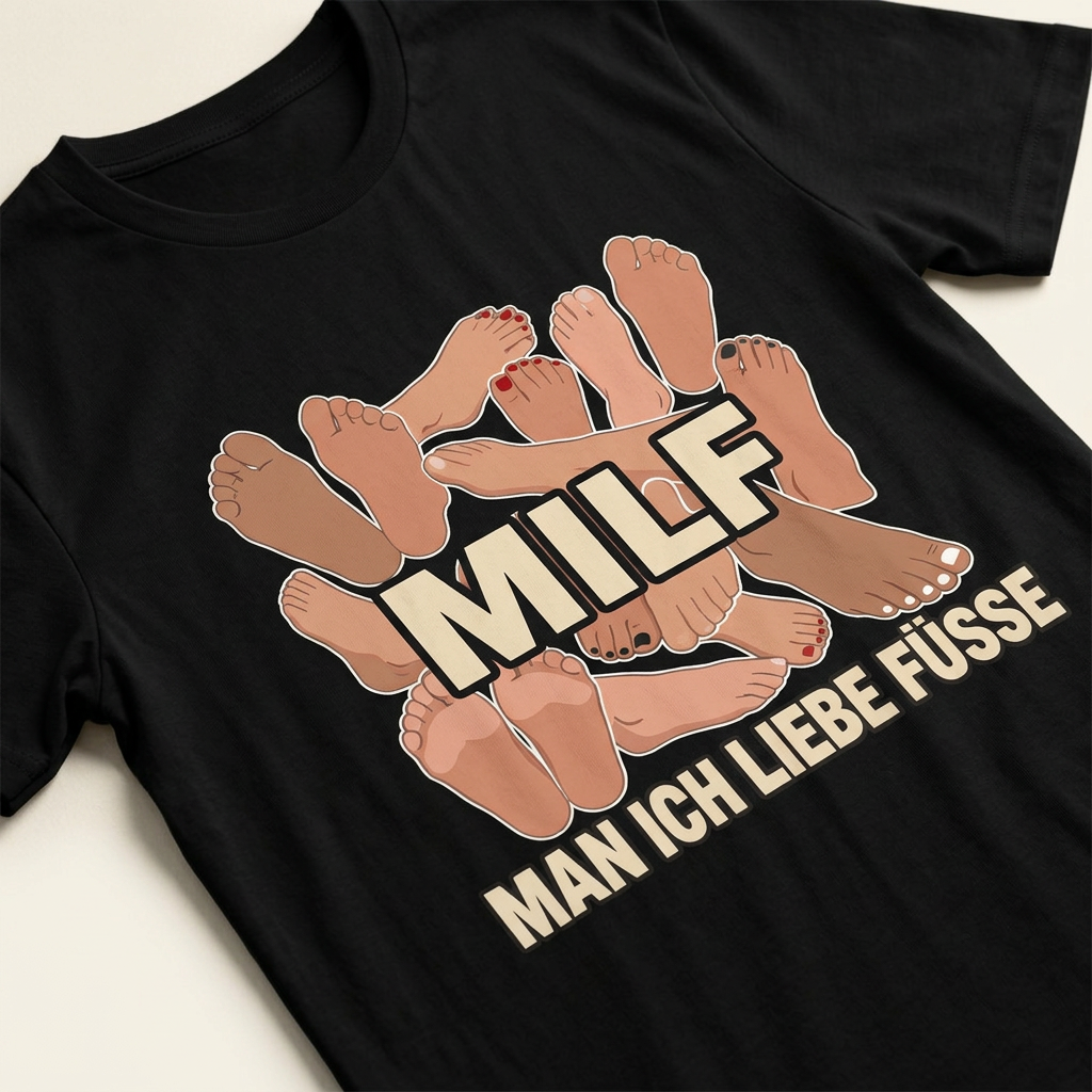 Nahaufnahme MILF Shirt: Haufen gezeichneter Füße mit Auflösung Man ich liebe Füße