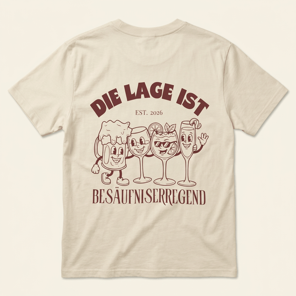Die Lage ist besäufniserregend – Saufshirt mit Rückenprint