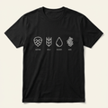 Hopfen, Malz, Wasser, Hefe – Bier T-Shirt im Minimal-Look