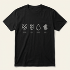 Hopfen, Malz, Wasser, Hefe – Bier T-Shirt im Minimal-Look