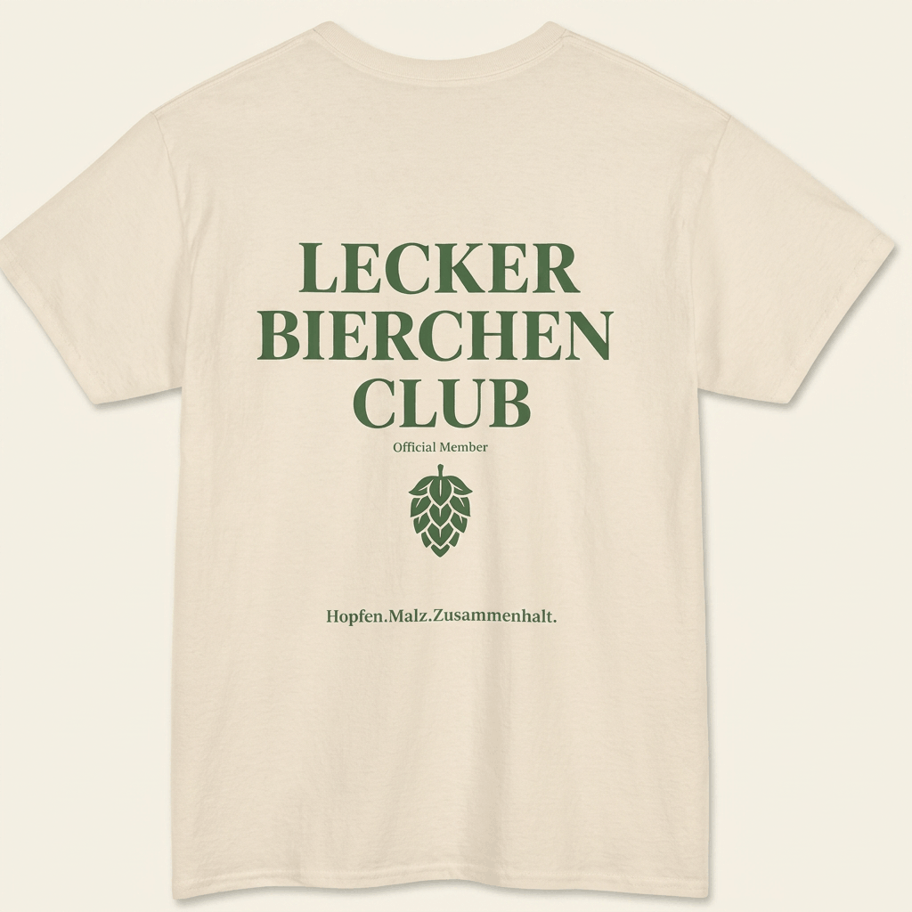 „Lecker Bierchen Club“ Saufshirt, weitere Ansicht – Gruppenshirt mit Member-Rückenprint
