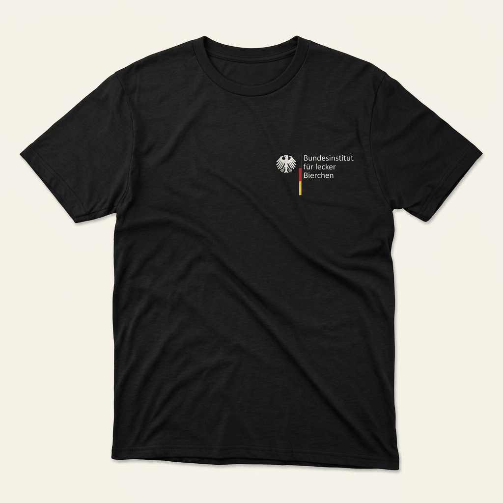 „Bundesinstitut für lecker Bierchen“ Bier T-Shirt, Produktansicht – Saufshirt für Party und Malle