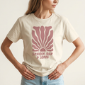 „Frieden, Bier & Sonne“ Shirt, weitere Ansicht – Boho-Sonnen-Motiv für Festival & Open Air