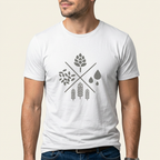 Bier-Shirt mit Hopfen- und Malz-Emblem – Frontprint