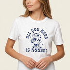 „All you need is House“ Shirt, weitere Ansicht – Retro-Pilz-Motiv für House-Fans