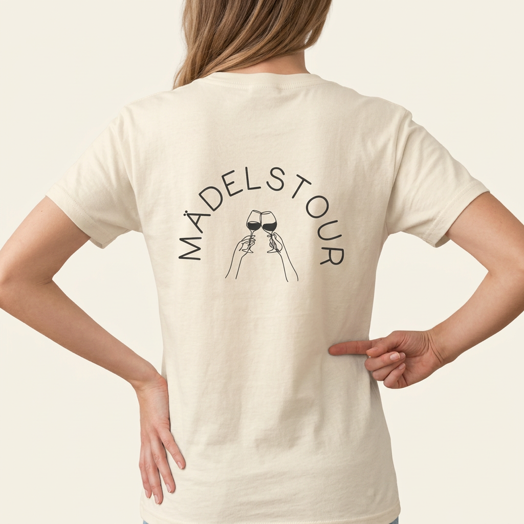 JGA Shirt für Damen mit Mädelstour-Schriftzug groß auf dem Rücken