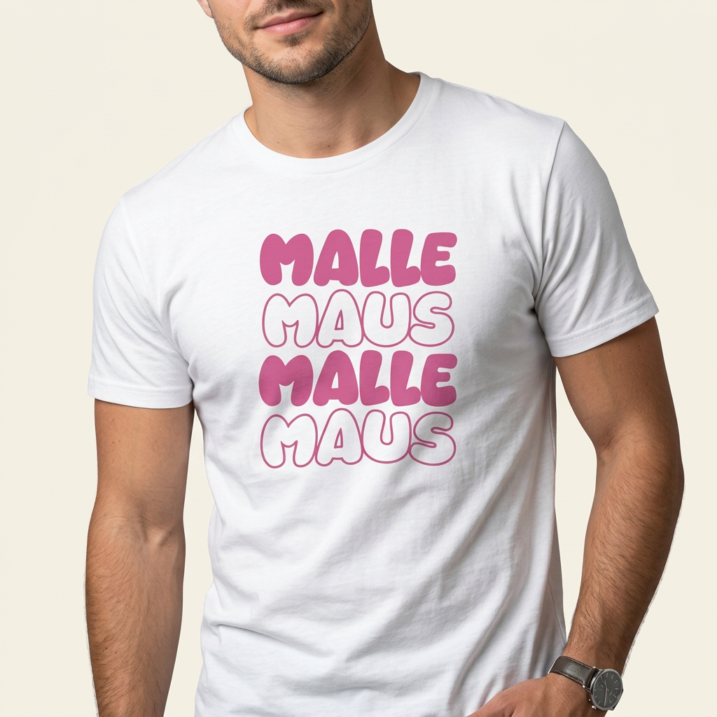 Malle Maus Shirt in Pink für Mallorca – Frontprint