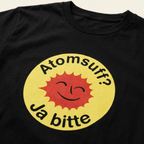 Detailaufnahme des Atomsuff? Ja bitte Prints mit lachender roter Sonne auf gelbem Kreis
