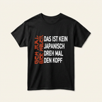 Schwarzes Geh mal Bier holen Shirt als Produktfoto mit rot-weißem Frontprint