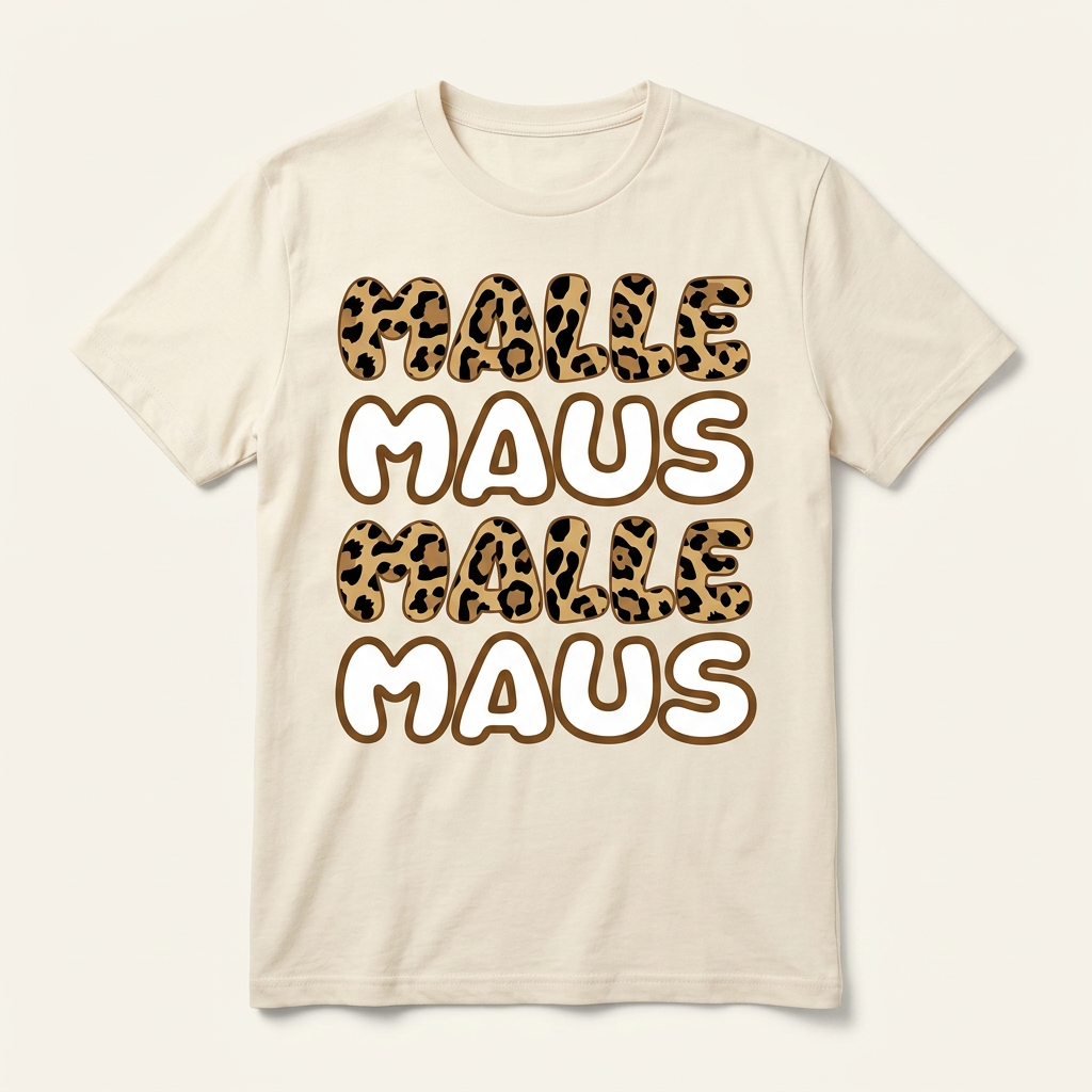 Leoparden Malle Maus Party T-Shirt – Frontprint