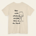 Bitte nicht schubsen Shirt von Krautlegenden mit Weinglas-Motiv als Rückendruck