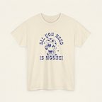 „All you need is House“ Festival Shirt, Produktansicht – House T-Shirt in Weiß und Naturbeige