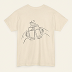 Unisex Bier Shirt von Krautlegenden mit minimalistischem Cheers-Motiv als Rückenprint
